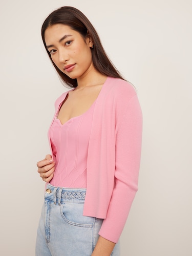 Libby Cropped 3/4 Cardi                                                                                                         
