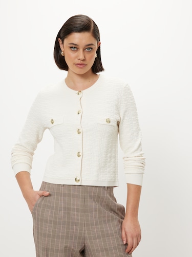 Kelly Long Sleeve Textured Cardigan                                                                                             