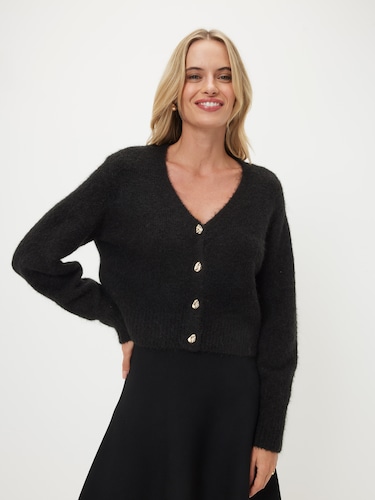 Bianca V Neck Fluffy Cardigan                                                                                                   