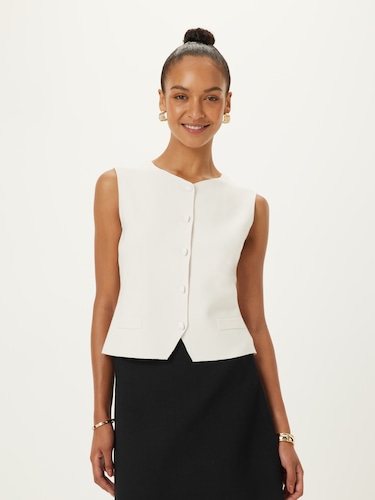 Dolly Milano Abstract Button Vest                                                                                               