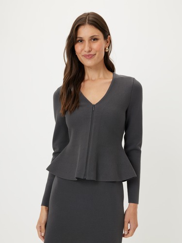 Lucy Zip Peplum Cardigan                                                                                                        