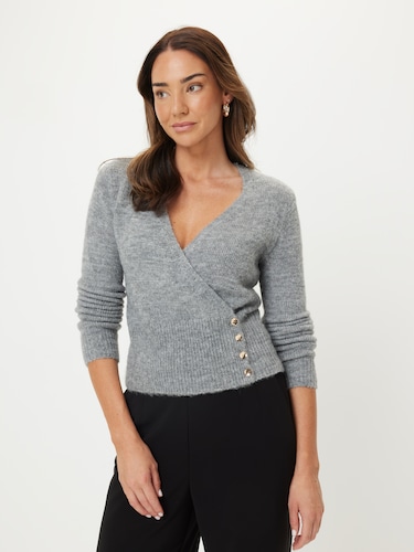 Emily Wrap Long Sleeve Knit                                                                                                     