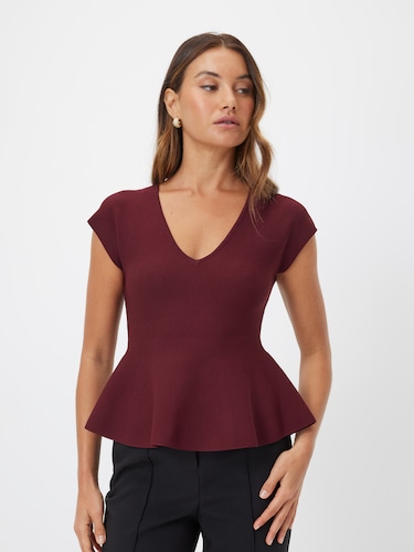 Kiera Peplum Short Sleeve Knit                                                                                                  