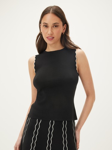 Sophie Scallop Detail Knit Tank                                                                                                 