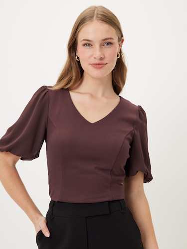 Ness V Neck Ponte Top                                                                                                           