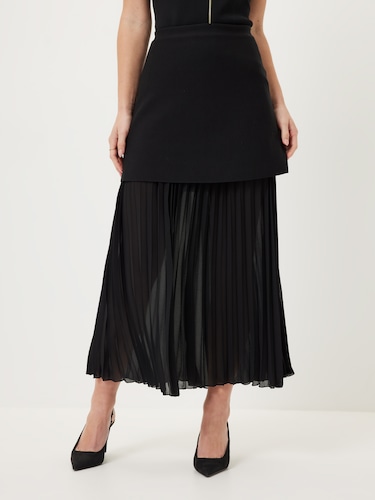 Eva Knit Woven Contrast Maxi Skirt                                                                                              