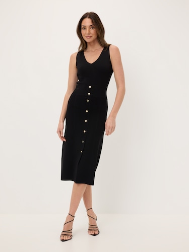 Serene Milano Button Skirt                                                                                                      