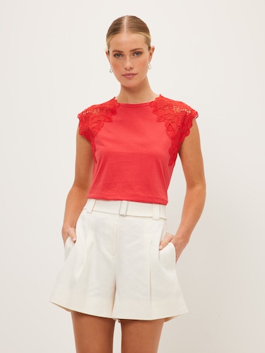 Faith Flower Lace Tee                                                                                                           