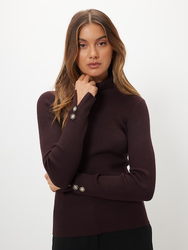 Miriam Ribbed Roll Neck Knit                                                                                                    