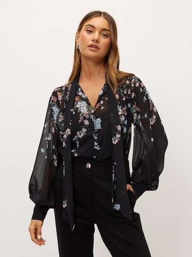 Amelia Tie Neck Blouse                                                                                                          