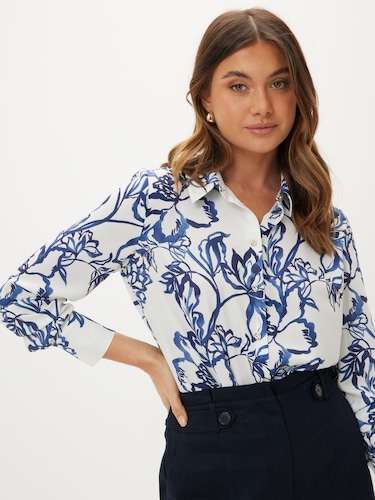 Darcy Long Sleeve Satin Shirt                                                                                                   