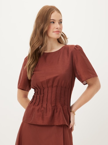 Pippa Pleat Waist Top                                                                                                           