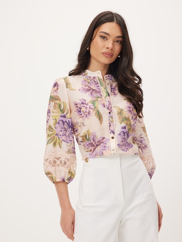 Jolie Lace Print Blouse                                                                                                         