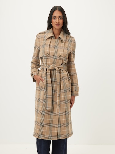 Isla Check Trench Coat                                                                                                          