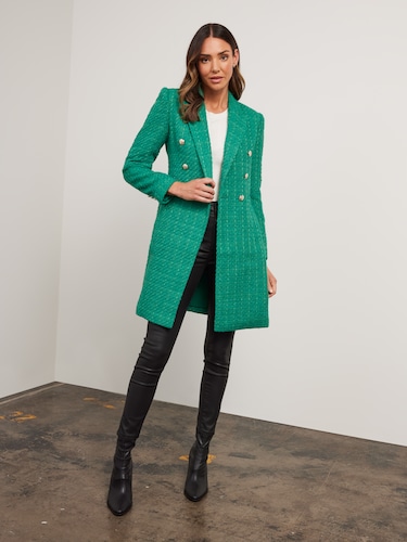 Charli Double Breasted Boucle Coat                                                                                              