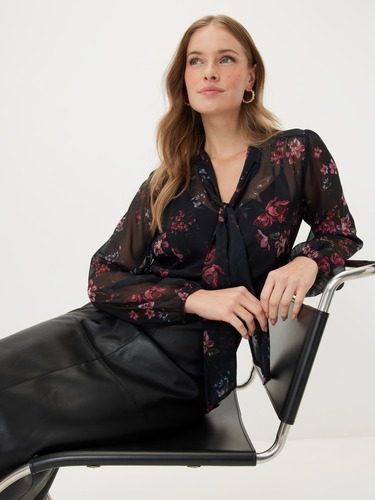 Jessica Tie Neck Blouse                                                                                                         