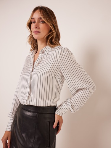 Pinstripe Emery Satin Shirt                                                                                                     