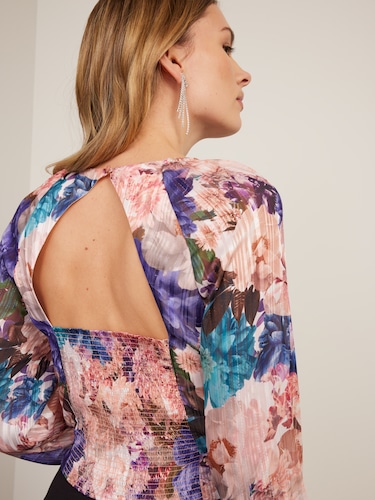 Frankie Long Sleeve Cropped Blouse                                                                                              