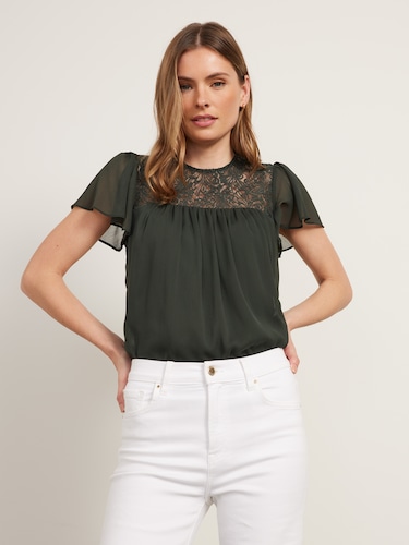 Kasey Lace Trim Blouse                                                                                                          