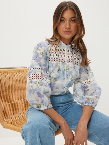 Libby Lace Trim Blouse                                                                                                          