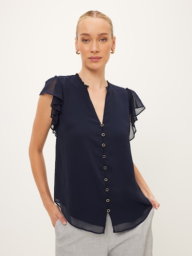 Sim Flutter Sleeve Top                                                                                                          
