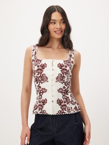 Delilah Button Through Top                                                                                                      