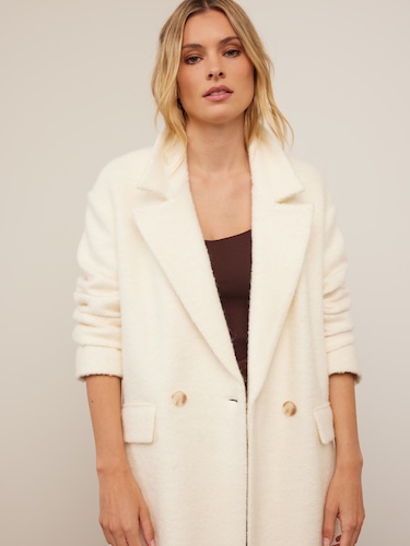 Cream top boucle coat