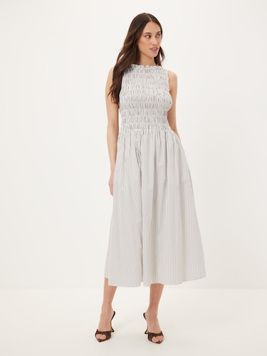 Cindy Shirred Midi Dress                                                                                                        