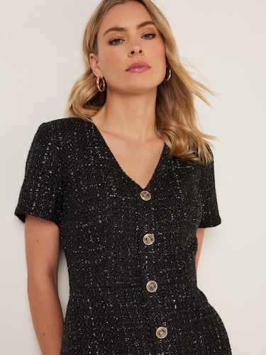 Roberta Boucle Shift Dress                                                                                                      