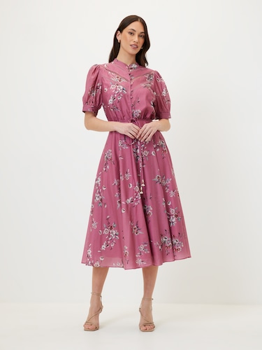 Talia Trim Insert Midi Dress                                                                                                    