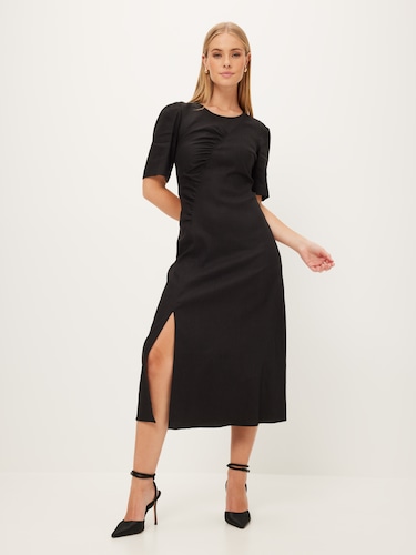 Iris Ruched Midi Dress                                                                                                          