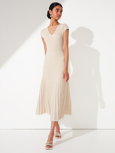 Jet Lurex Milano Pleated Dress                                                                                                  