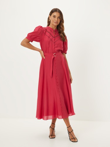 Talia Trim Insert Midi Dress                                                                                                    