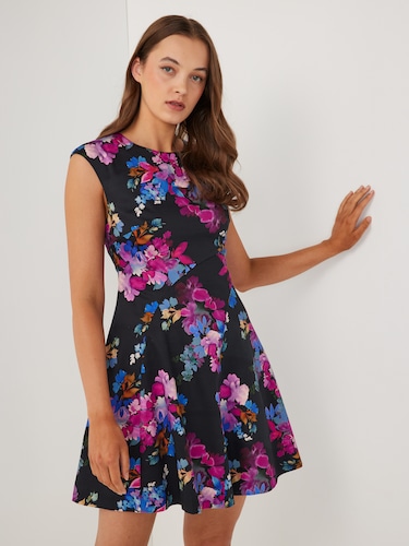 Annie Fit & Flare Round Neck Dress