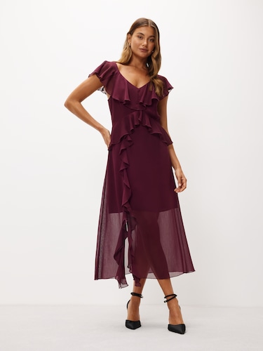 Pippa Ruffle Midi Dress                                                                                                         