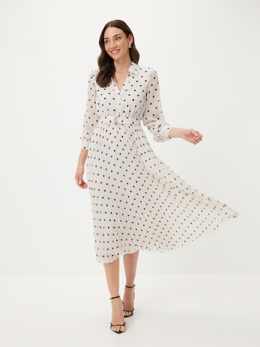 Harper Pleated Shirt Dress                                                                                                      