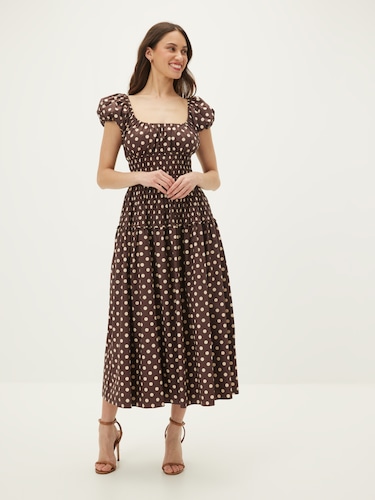 Iris Ruched Midi Dress                                                                                                          