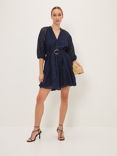 Vera Broderie Tiered Dress                                                                                                      