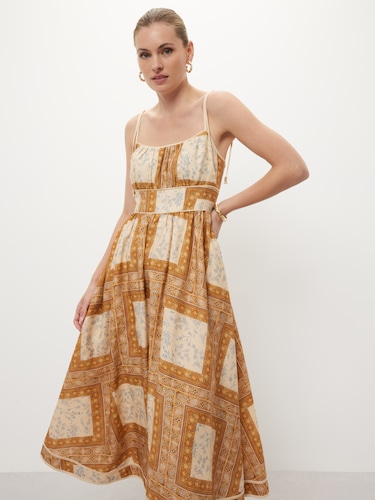 Valentina Tie Strap Midi Dress                                                                                                  