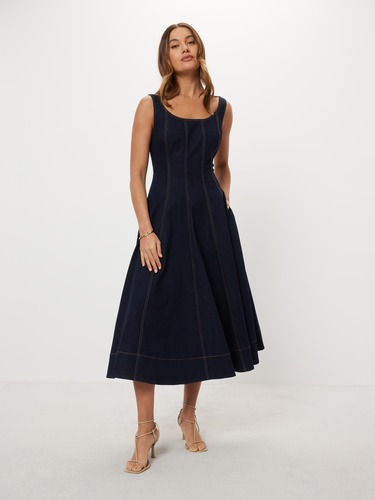 Zuri Denim Midi Dress                                                                                                           