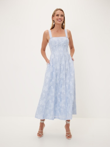 Adriana Jacquard Midi Dress                                                                                                     