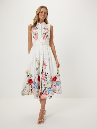 Kira Sleeveless Shirt Dress                                                                                                     