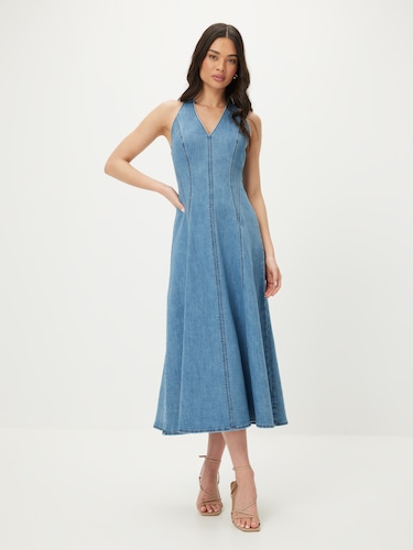 Paris Denim Midi Dress                                                                                                          