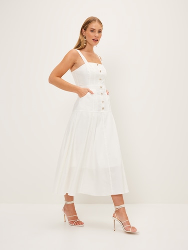 Daria Drop Waist Midi Dress                                                                                                     