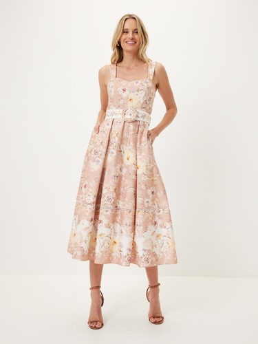 portmans fit and flare dress Portmans Signature Dress - Black Floral Sequin Design - Size AUS 8