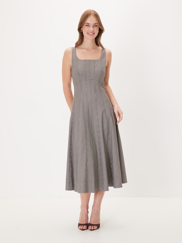 Billie Check Midi Dress                                                                                                         