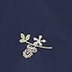 Navy Leafy Embroidery