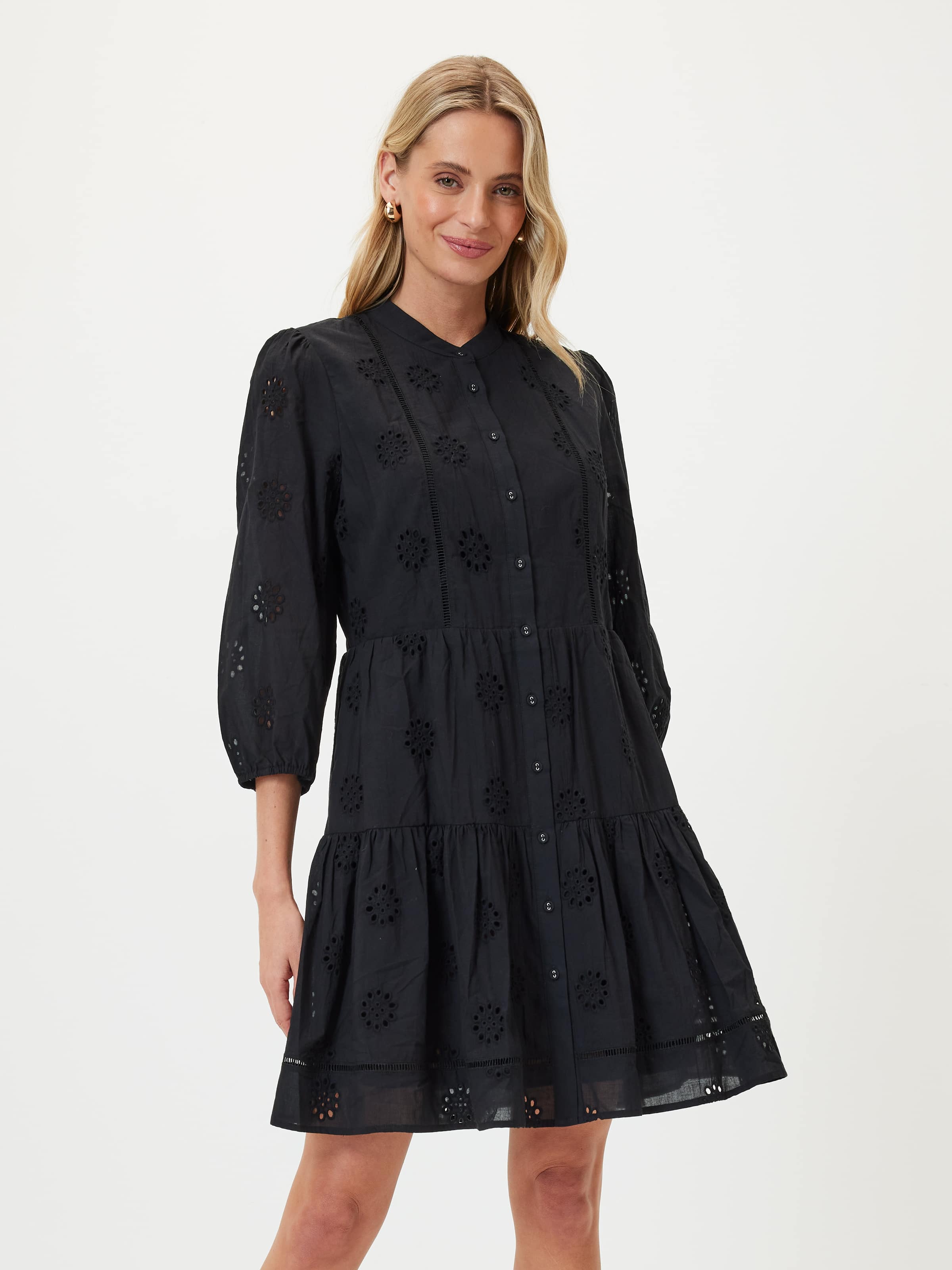 Embroidered Shirt Dress