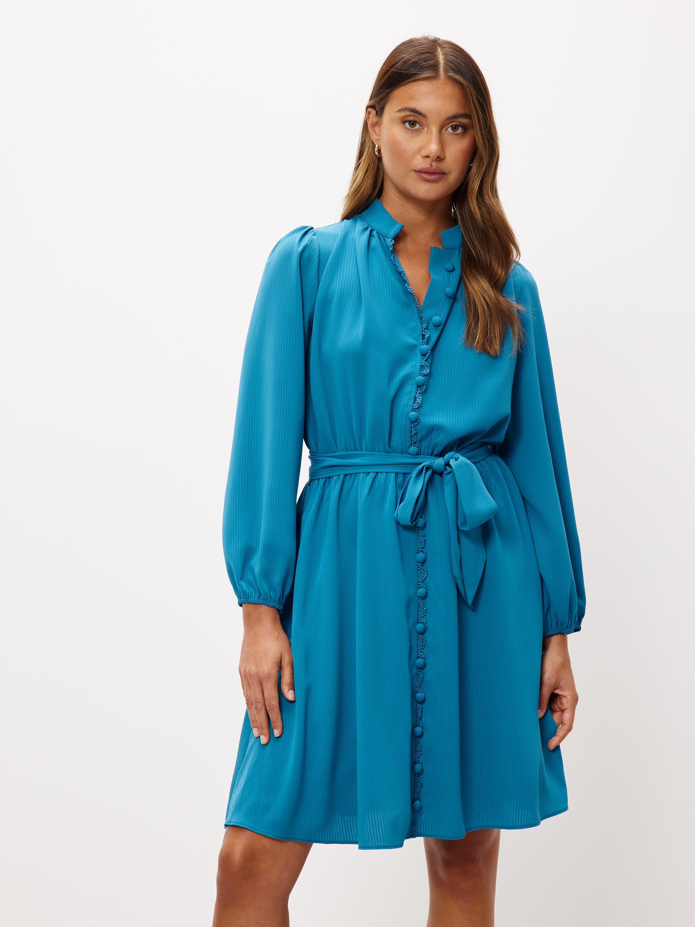 Sydney Puff Sleeve Dress Ocean Teal - Portmans Online