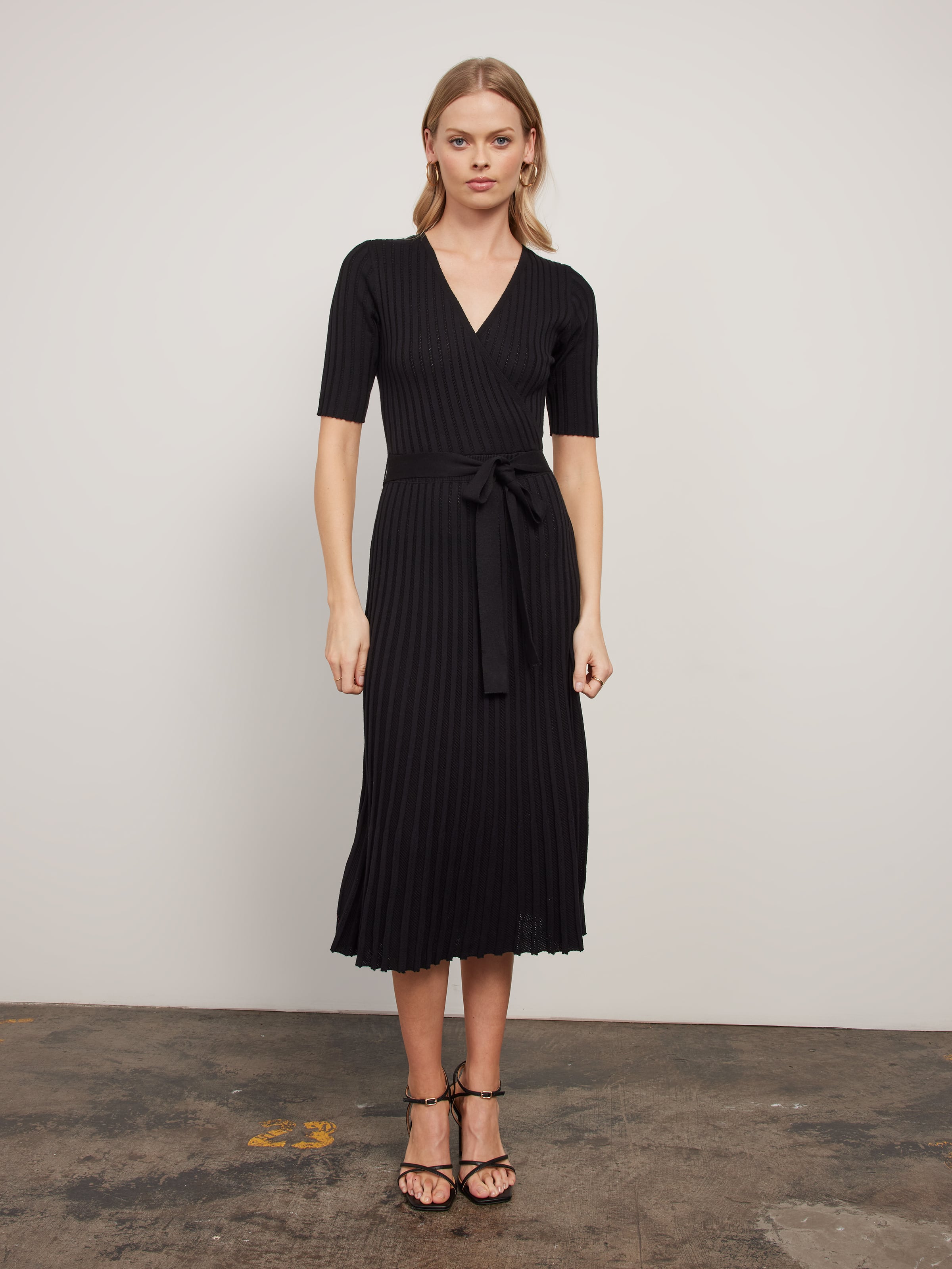 Tully Knitted Midi Dress Black - Portmans Online